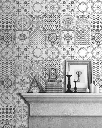 Tapet imitatie plăci ceramice decorative vintage J95609