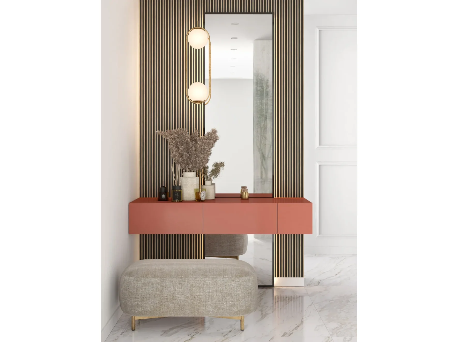 Panou decorativ riflat din polimer dur STRETTO