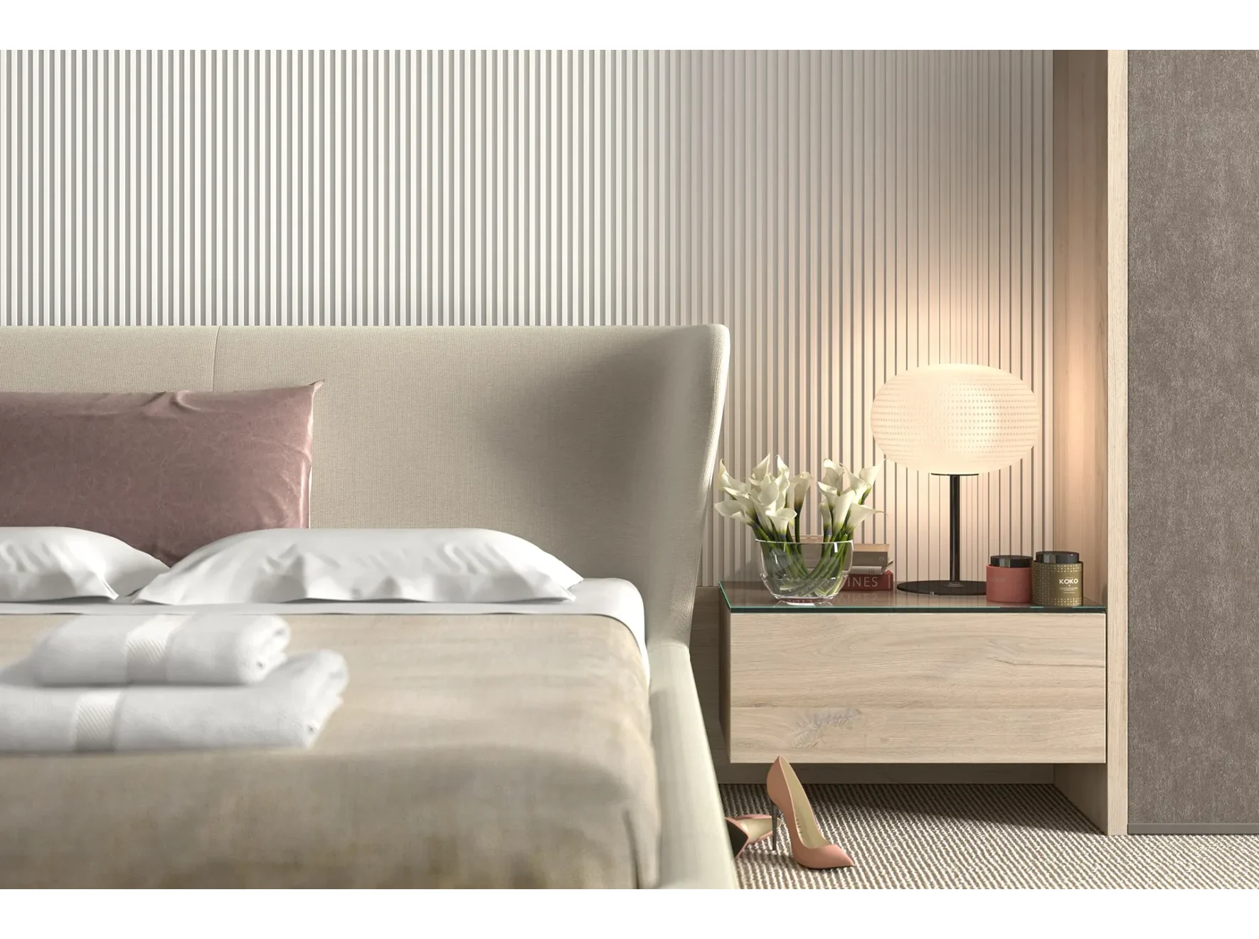 Panou decorativ riflat din polimer dur STRETTO