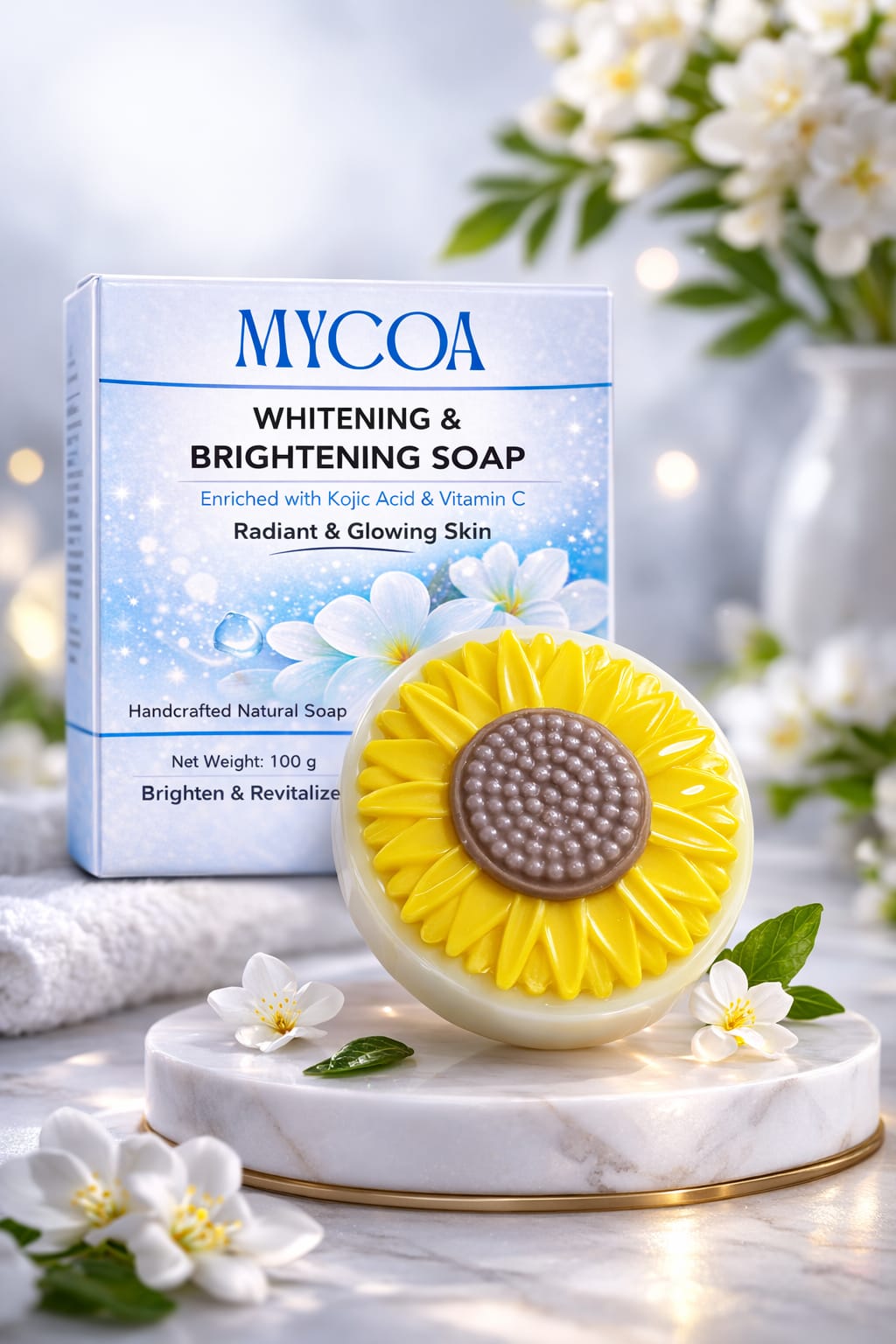 MYCOA Whitening & Brightening Soap – Glow | Even Tone | Radiant Skin 🌟 Reveal Your Natural Glow!