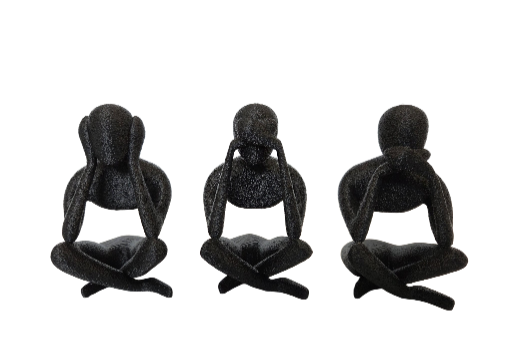 Horen zien zwijgen beeldjes – 3D geprinte decoratie