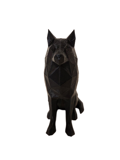 Lowpoly wolf – 3D geprint beeldje