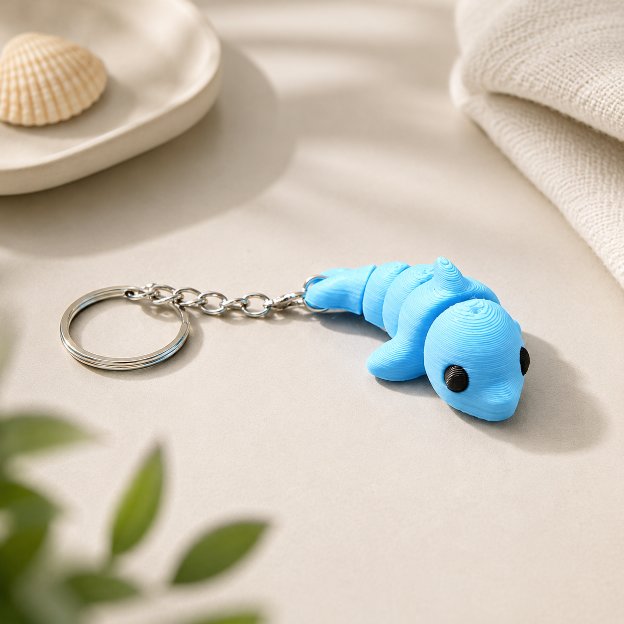 Flexi dolfijn – beweegbaar 3D-geprint figuur / sleutelhanger