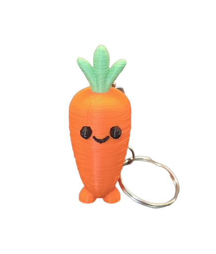 Wortel sleutelhanger – schattig 3D geprint figuurtje