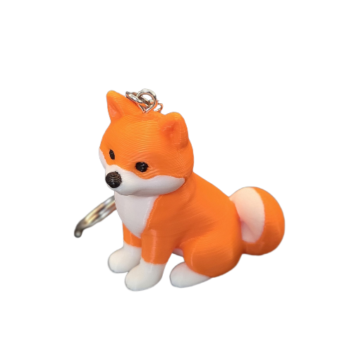 Shiba Inu sleutelhanger – schattig 3D geprint figuurtje