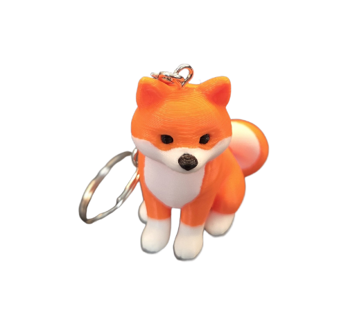 Shiba Inu sleutelhanger – schattig 3D geprint figuurtje