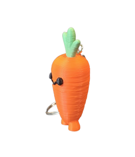 Wortel sleutelhanger – schattig 3D geprint figuurtje