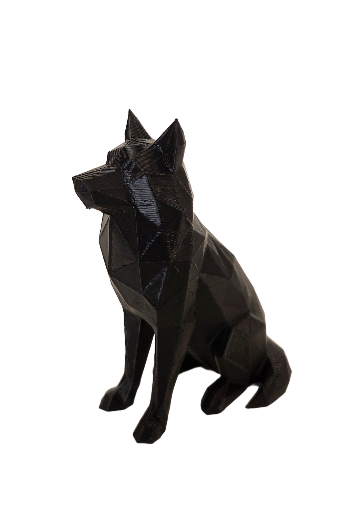 Lowpoly wolf – 3D geprint beeldje