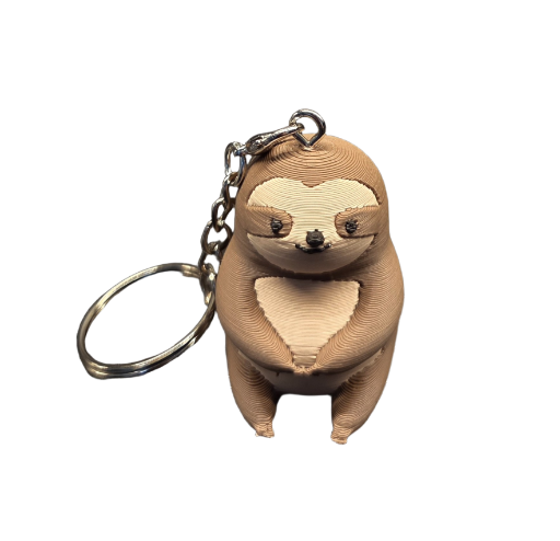 Luiaard sleutelhanger – schattig 3D geprint figuurtje