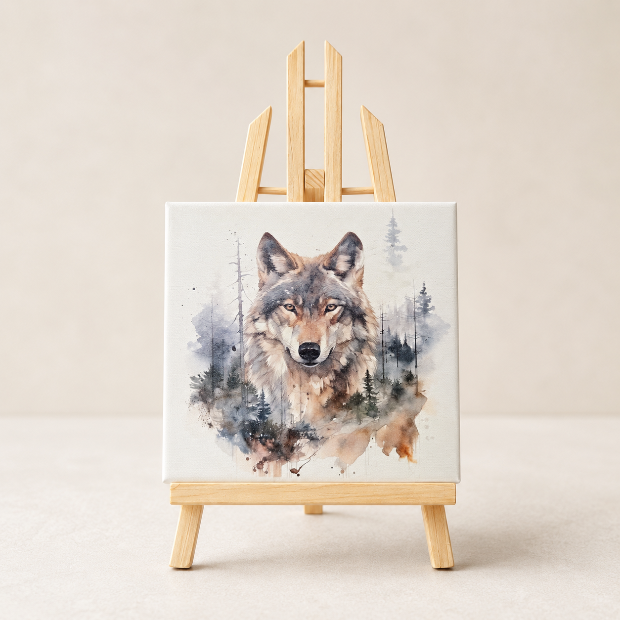 UV-geprint canvas wolf – decoratieve wanddecoratie