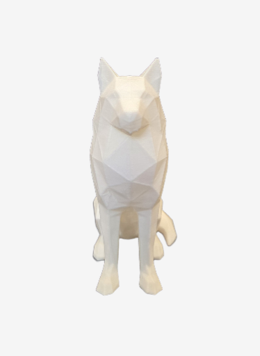 Lowpoly wolf – 3D geprint beeldje