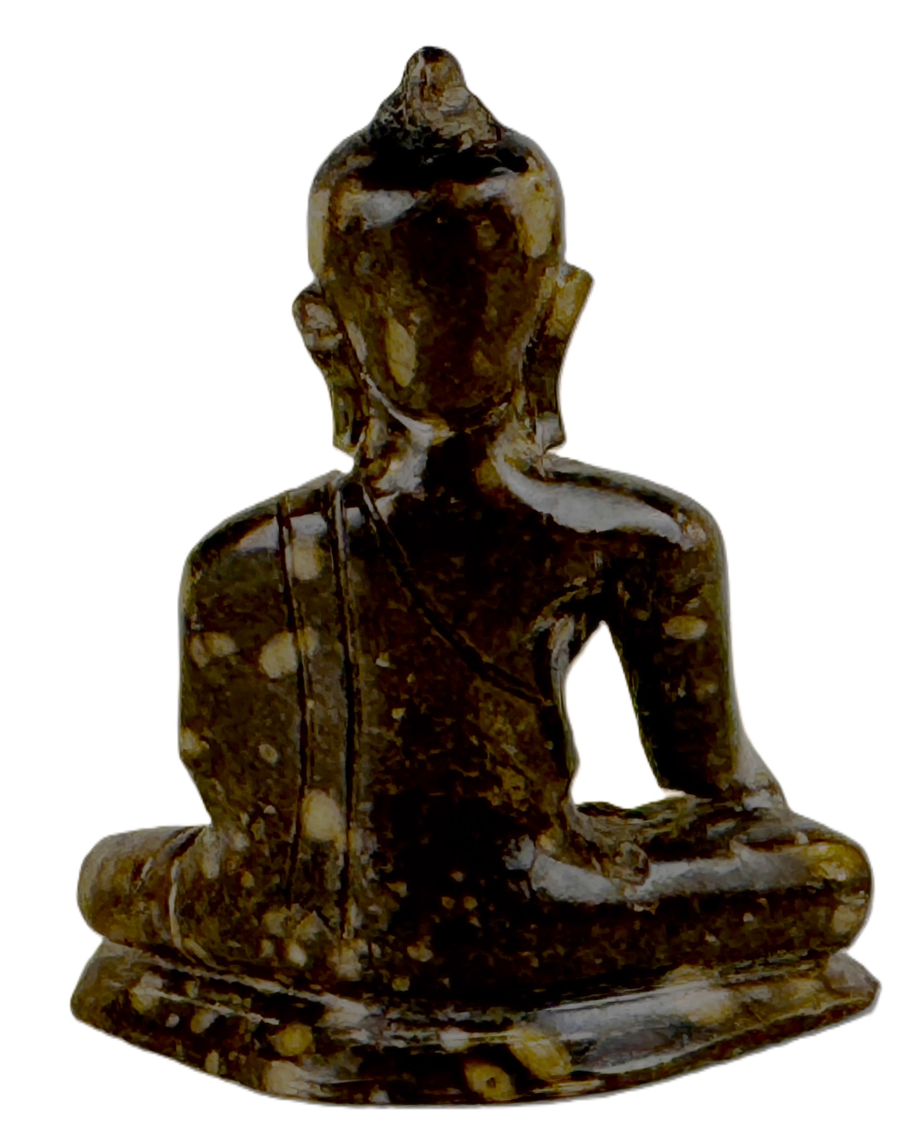 Lote 9- BUDA en Bhumisparsha mudra de marmol fosilífero.- 50 eur.