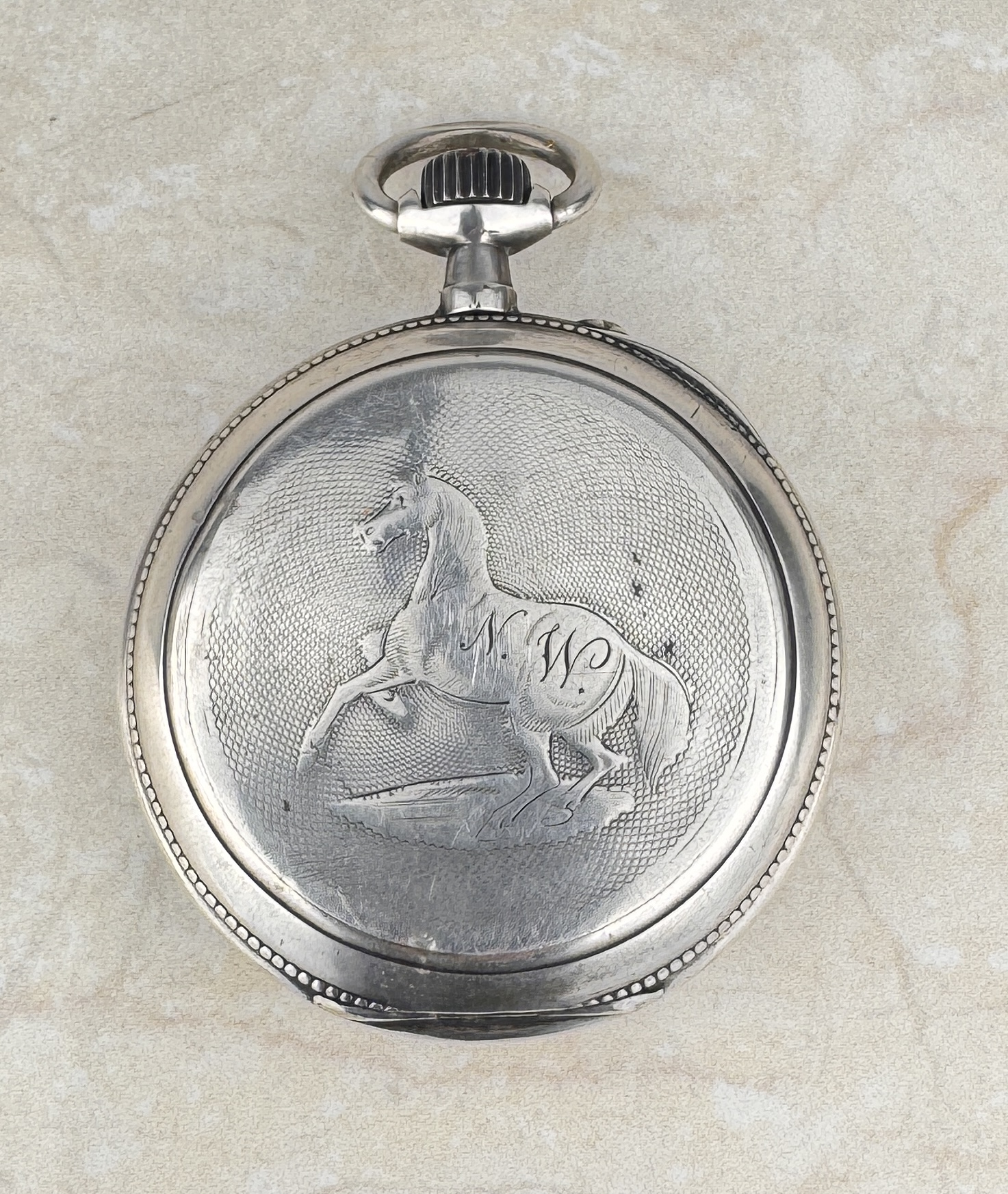 LOTE 27- BREGUET - Reloj de plata, espiral BREGUET numero 445225, monogramada N.W. - 100/130 eur.