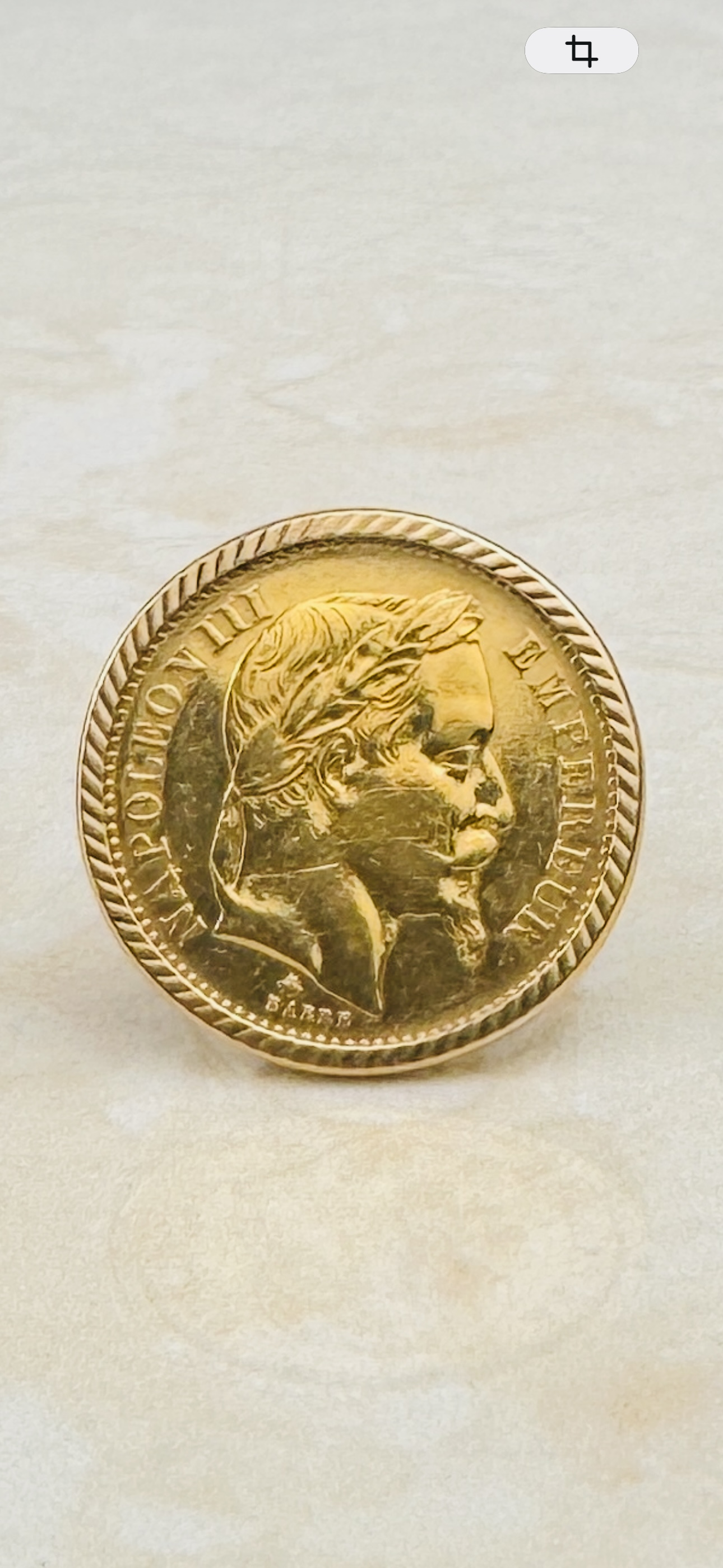 Lote 70- LOUIS D'OR NAPOLEON III 1862 anillo con moneda de 20 francos 800/900 eur