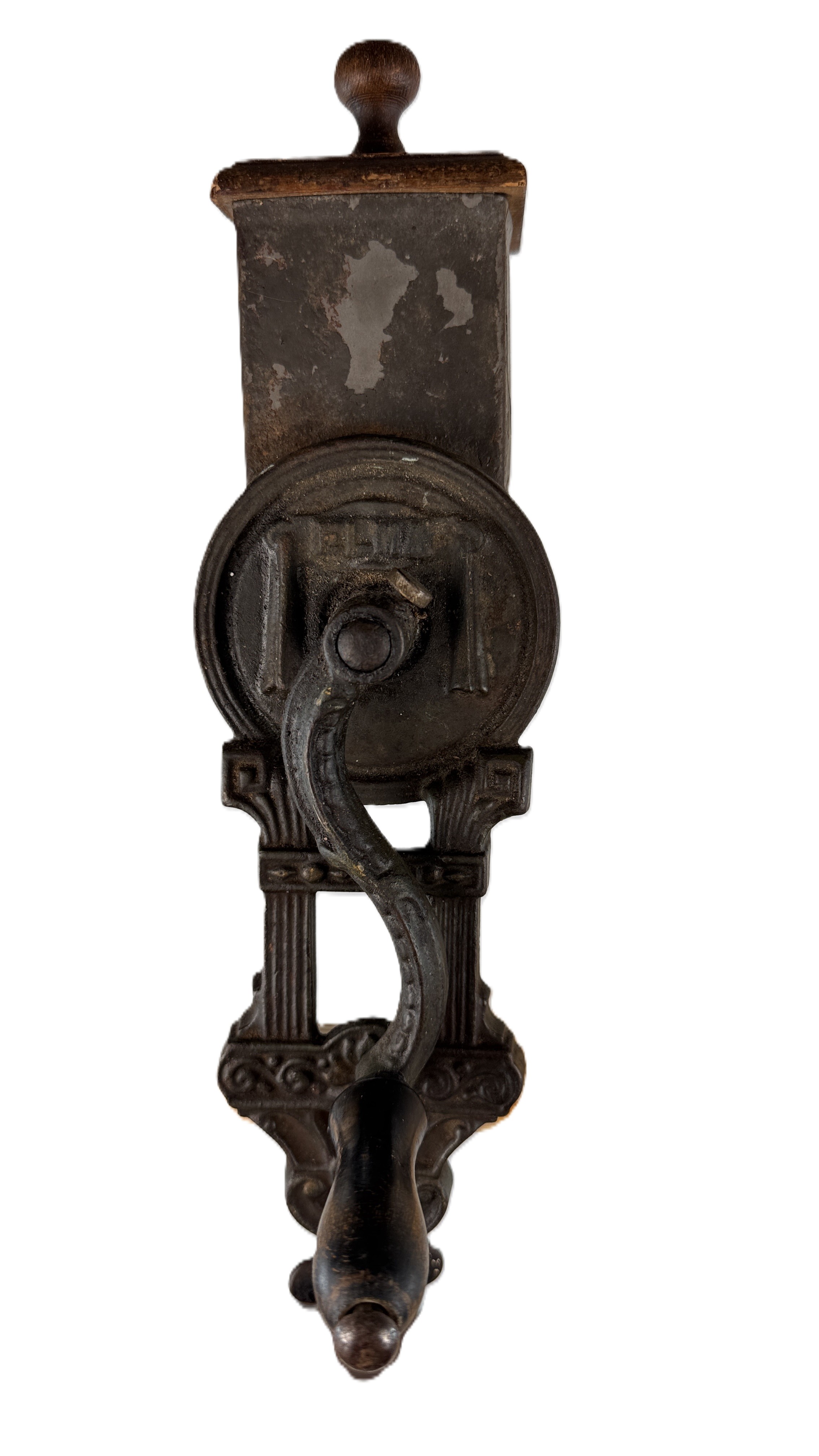 Lote 137- MARCA ELMA- Rallador mecánico de mesa de gran tamaño de hierro fundido de acabado natural, principios del siglo XX- 100/120 eur.