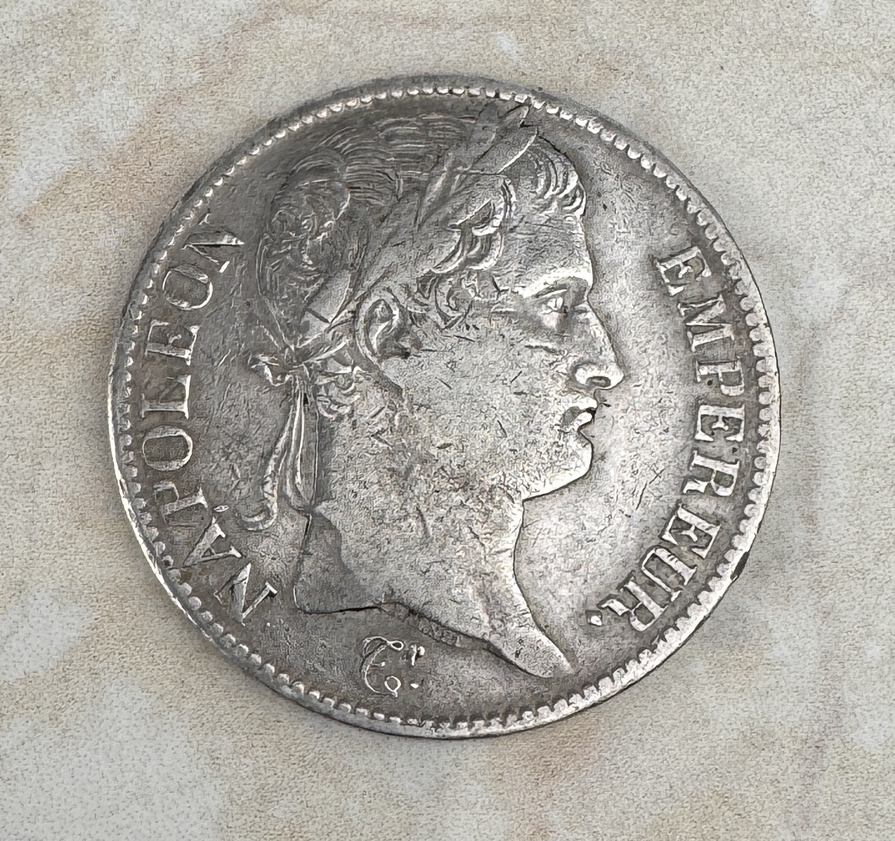 Lote 69- NAPOLEON EMPERADOR moneda de plata de 5 francos 1809 130/150 eur.