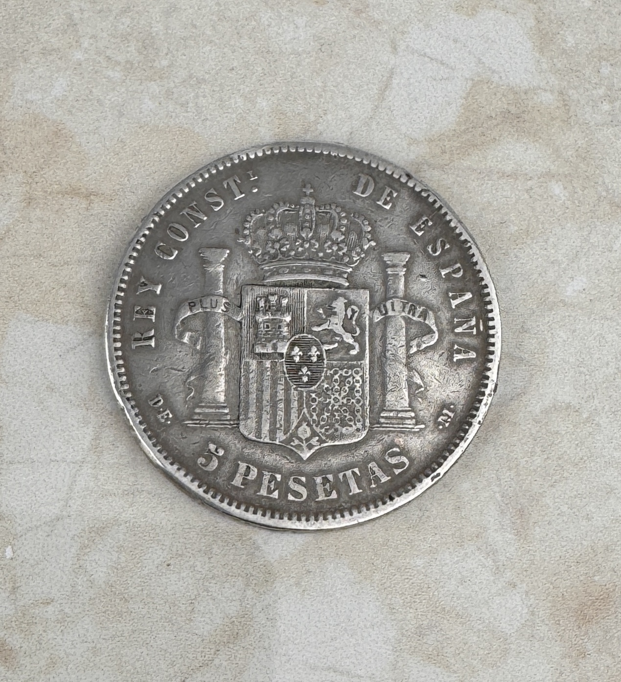 Lote 66- ALFONSO XII (joven) - Moneda de plata de 5 pesetas 1877   50/60 euros