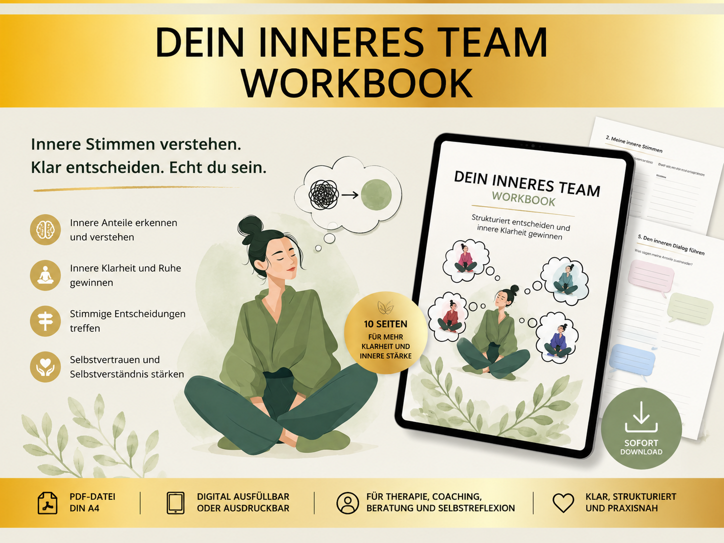 Wenn Kopf und Bauch nicht einer Meinung sind | Selbstreflexion Workbook PDF kann mich nicht entscheiden, was soll ich tun? | PDF Download