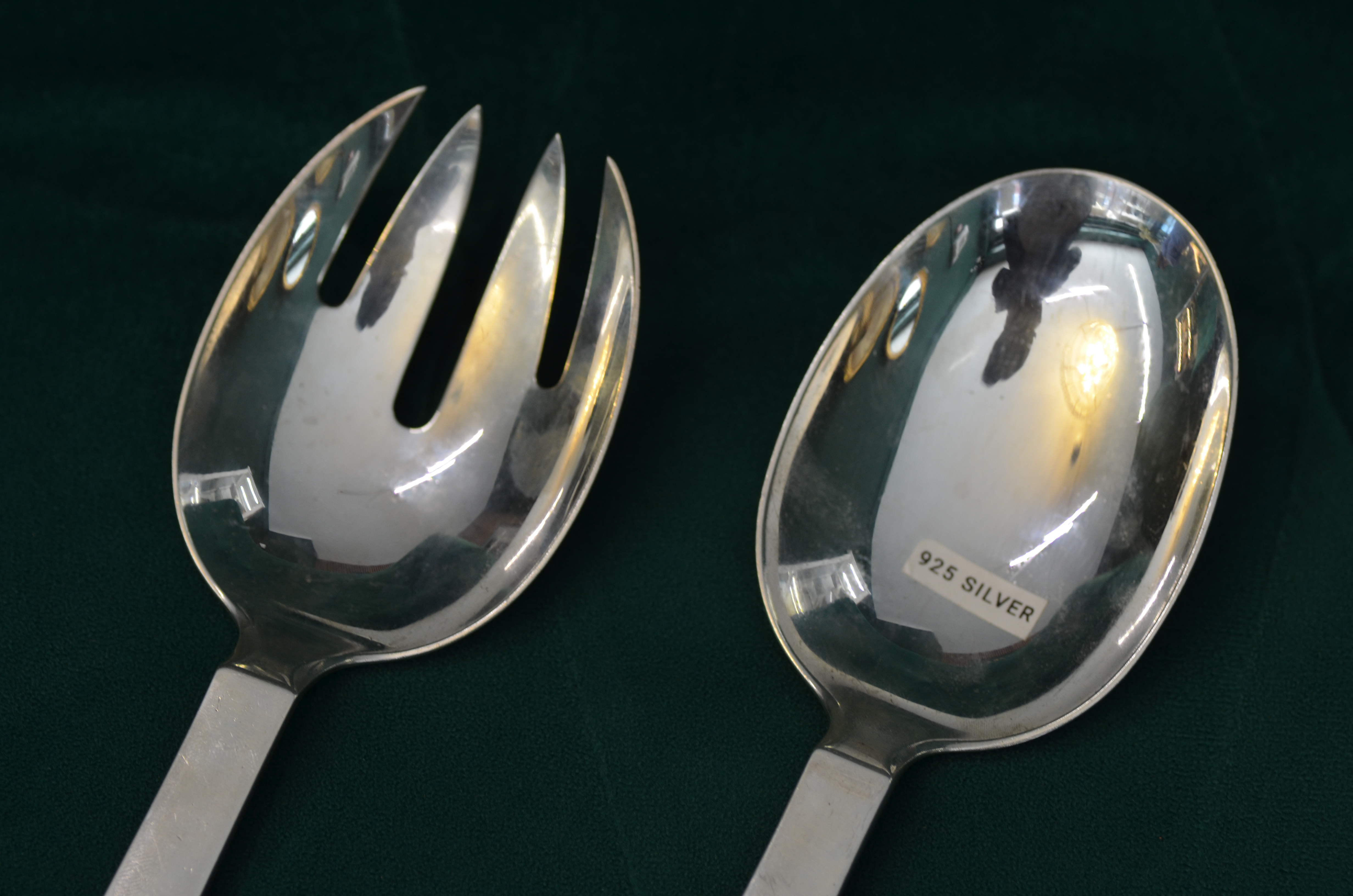 Georg Jensen Pyramid Sterling Silver Salad Servers