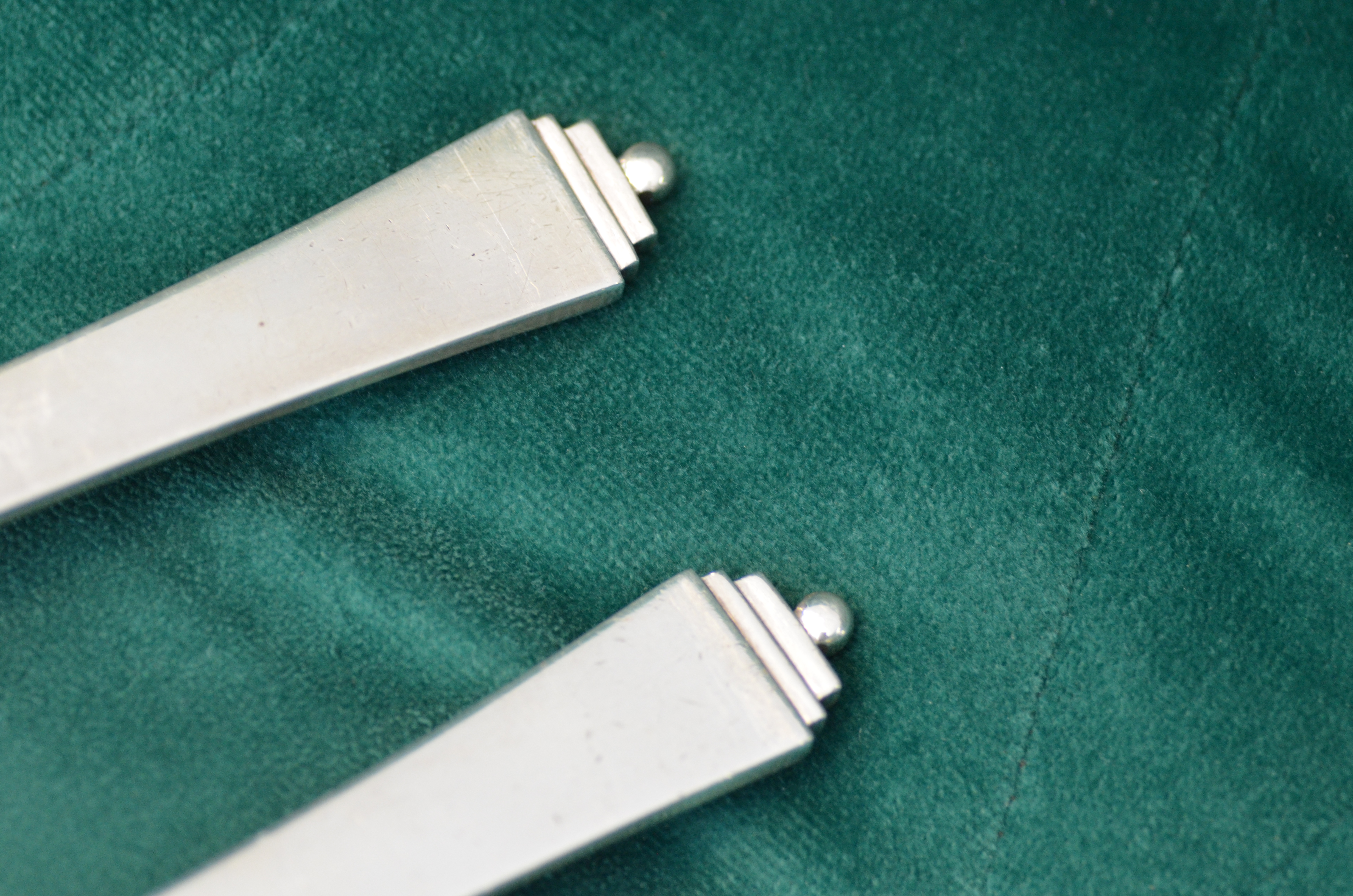 Georg Jensen Pyramid Sterling Silver Salad Servers