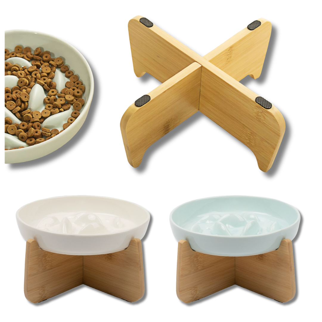 Elevated Ceramic Pet Bowl Set