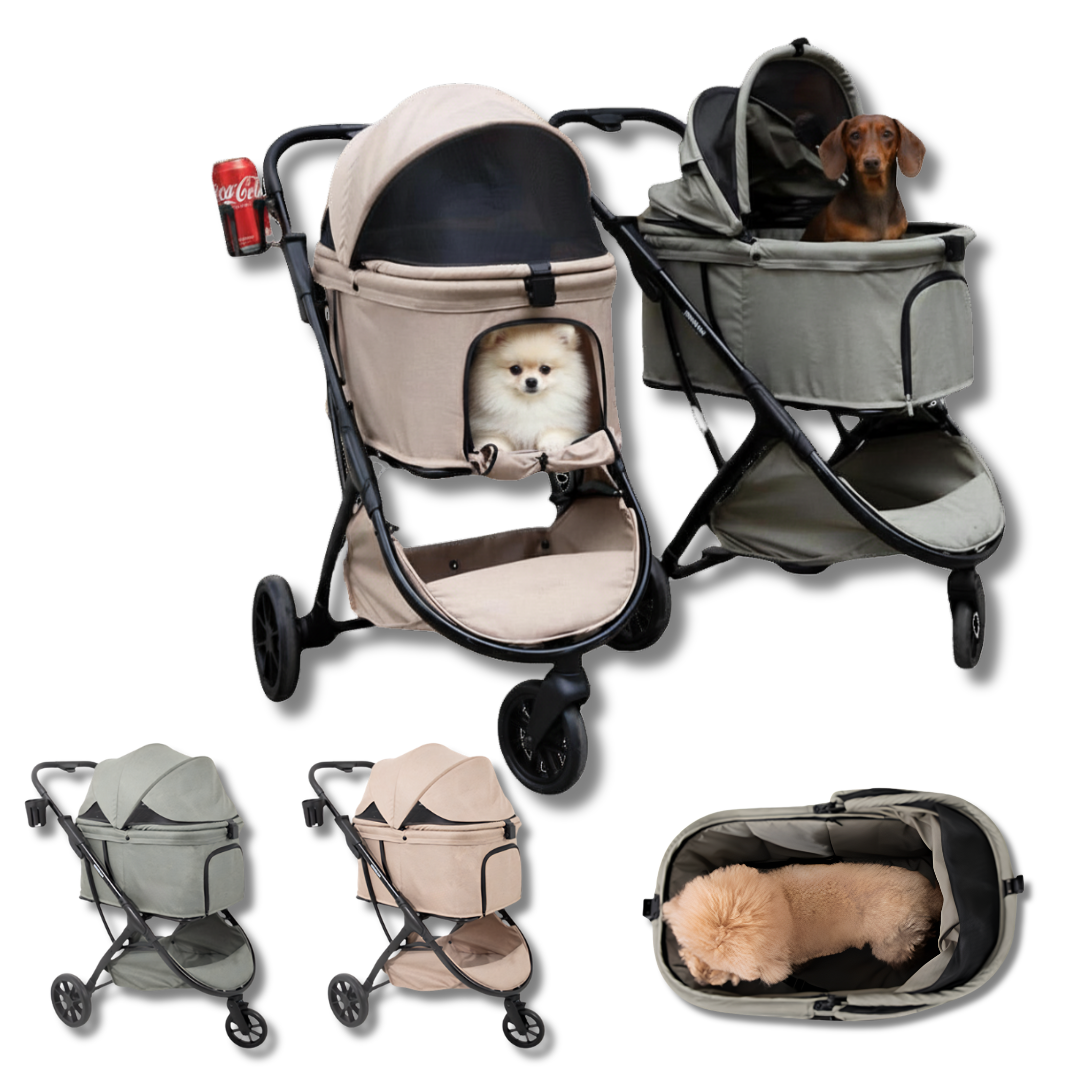 Pet Stroller with Dual Compartments
