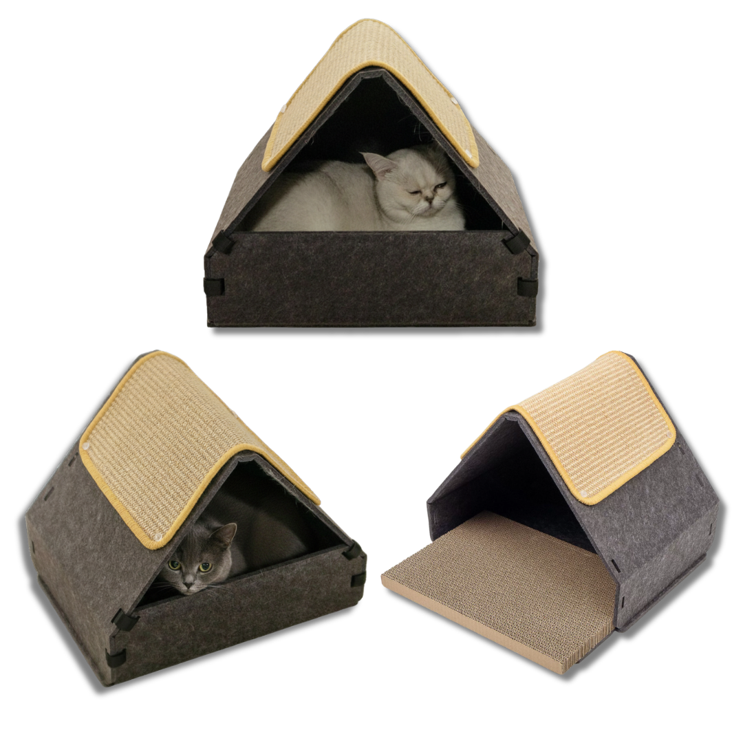 Cat Felt House with Scratch Roof