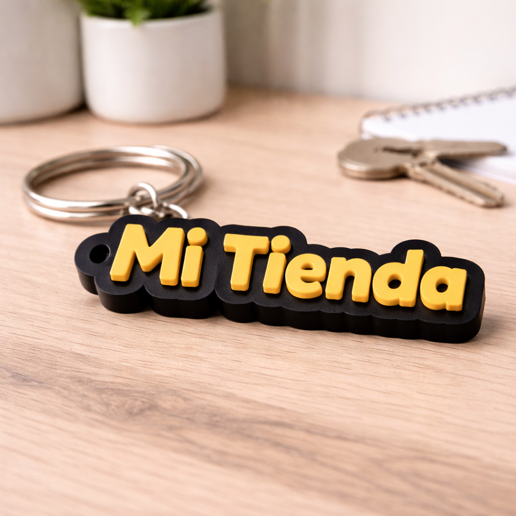 Llavero con nombre de tu marca personalizable