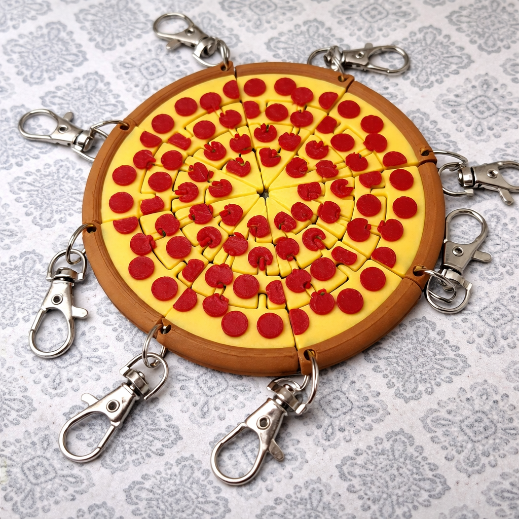 Llavero porción de pizza