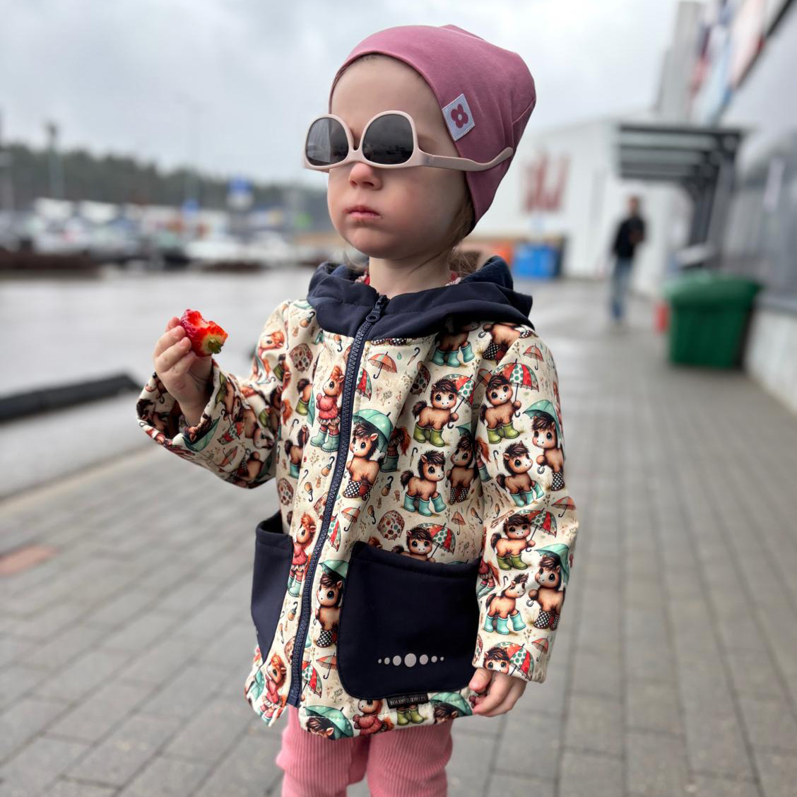 Softshell jaka zilas kabatas