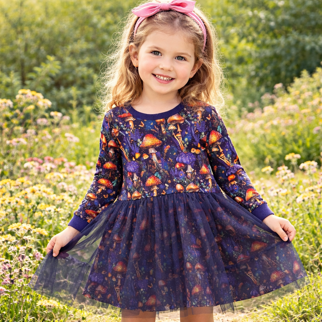 Kleita ar sēņu apdruku