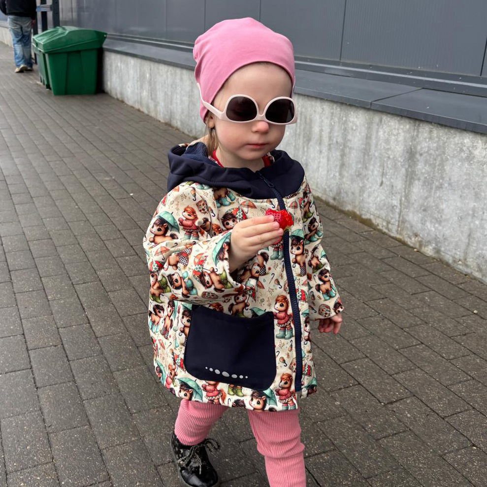 Softshell jaka zilas kabatas