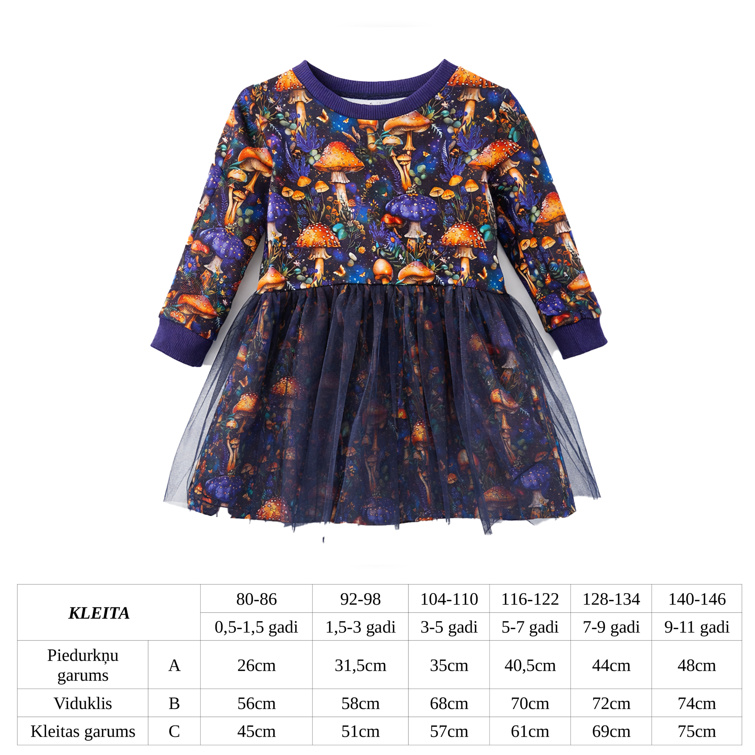 Kleita ar sēņu apdruku