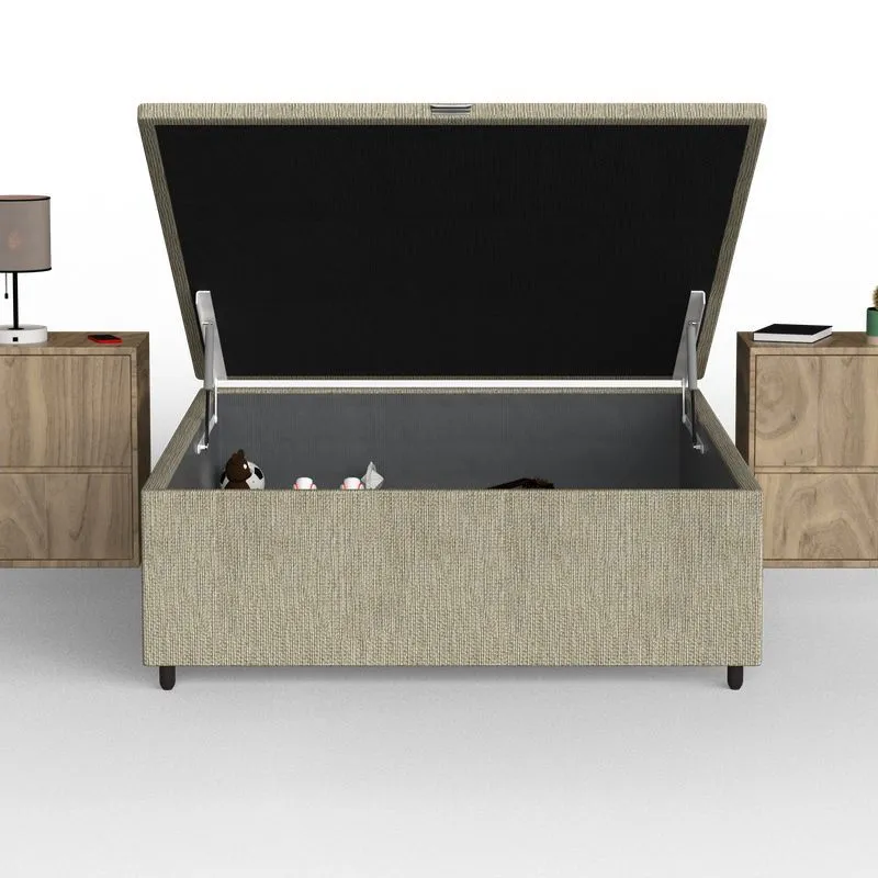 Box Baú Viúva Probel Luxo Rústico Bege (128x188x40cm)