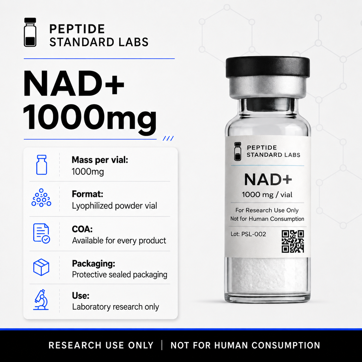 NAD+ 1000 mg Research Vial