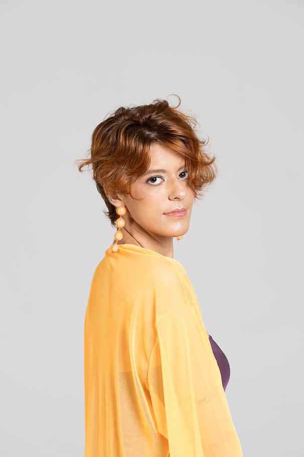 Kimono Transparente Laranja