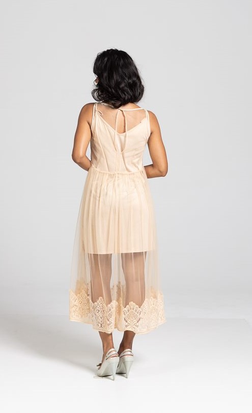 Vestido Rosa Rendado