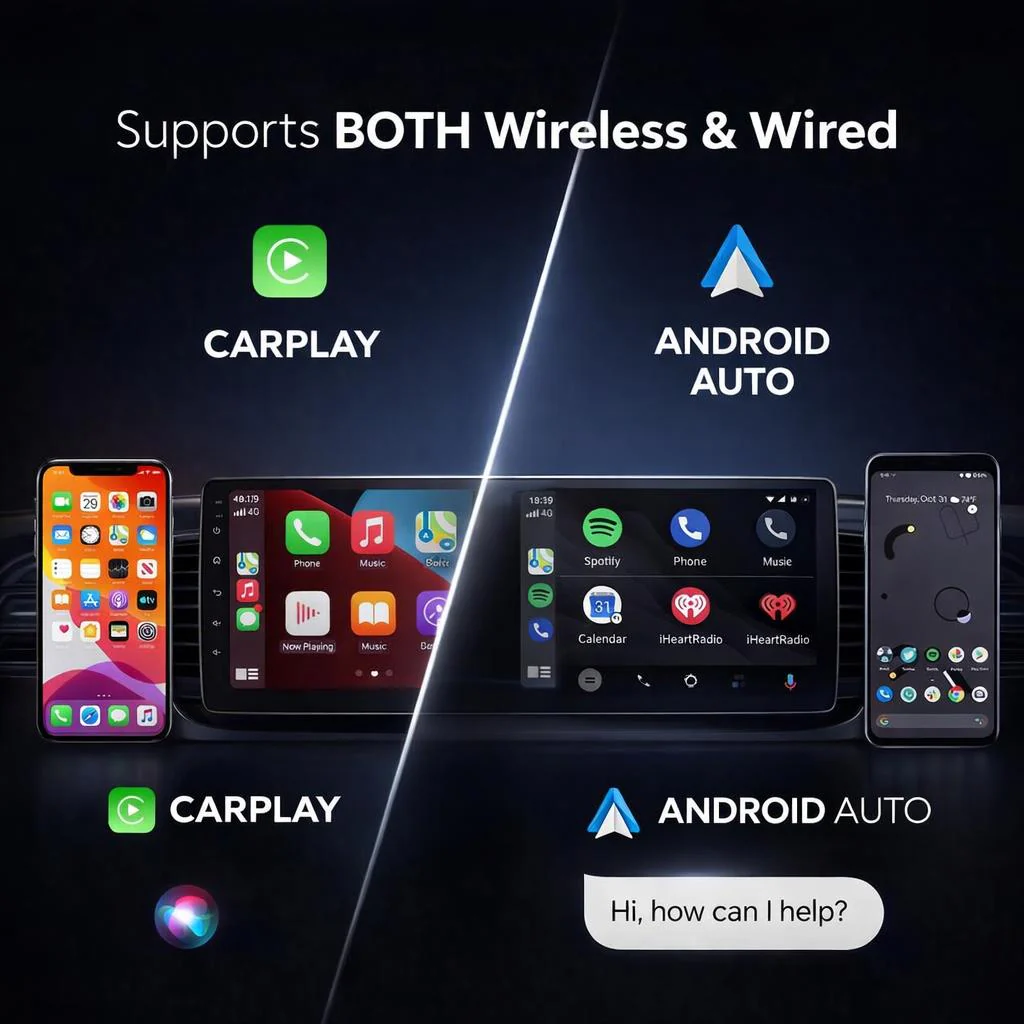 Drive9 Android 15 Car Stereo for Volkswagen, SEAT & Škoda | Wireless CarPlay & Android Auto | 4GB RAM / 64GB ROM | Plug & Play