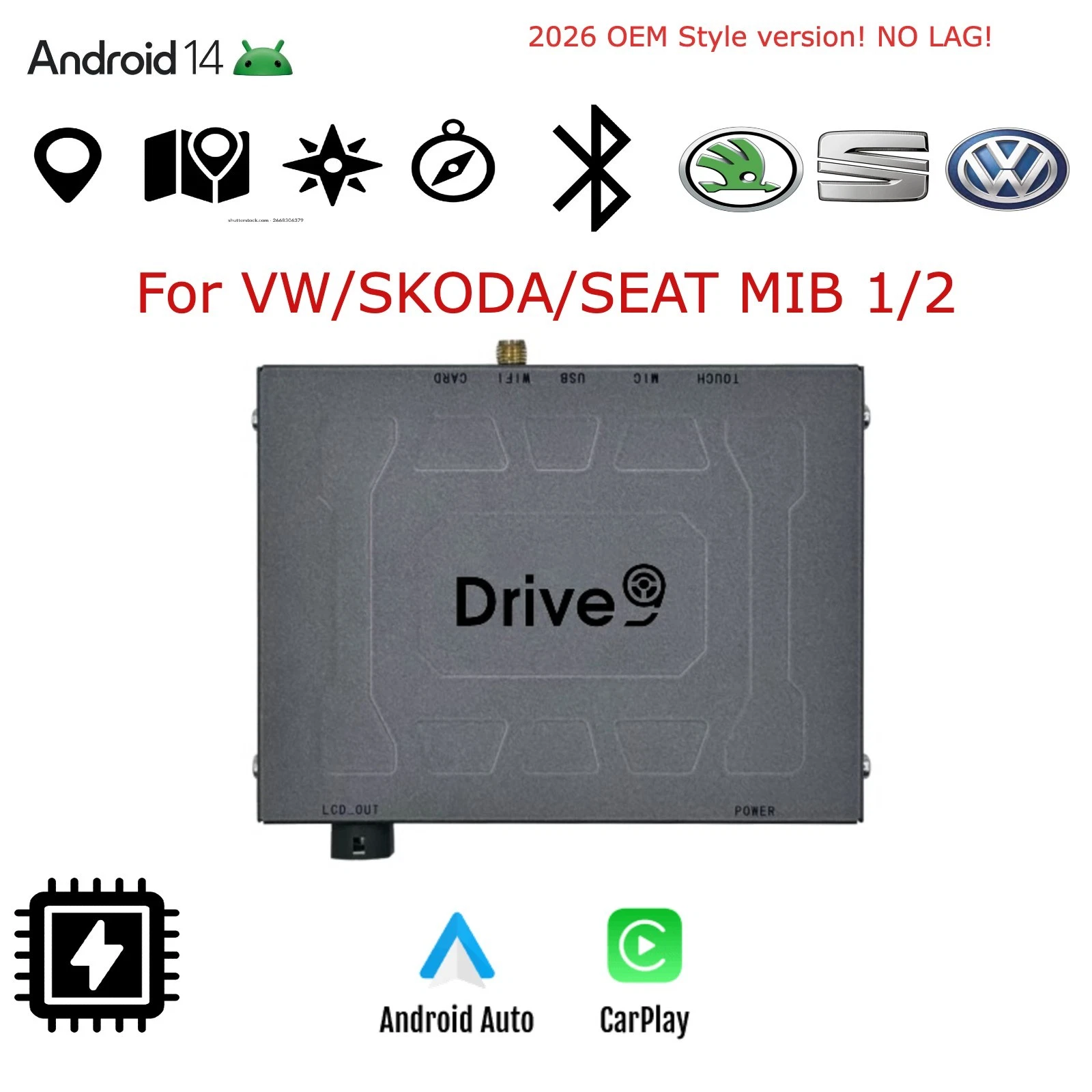 VW / Škoda / SEAT Apple CarPlay & Android Auto OEM Screen Integration (MIB / MIB2 – 2014+)