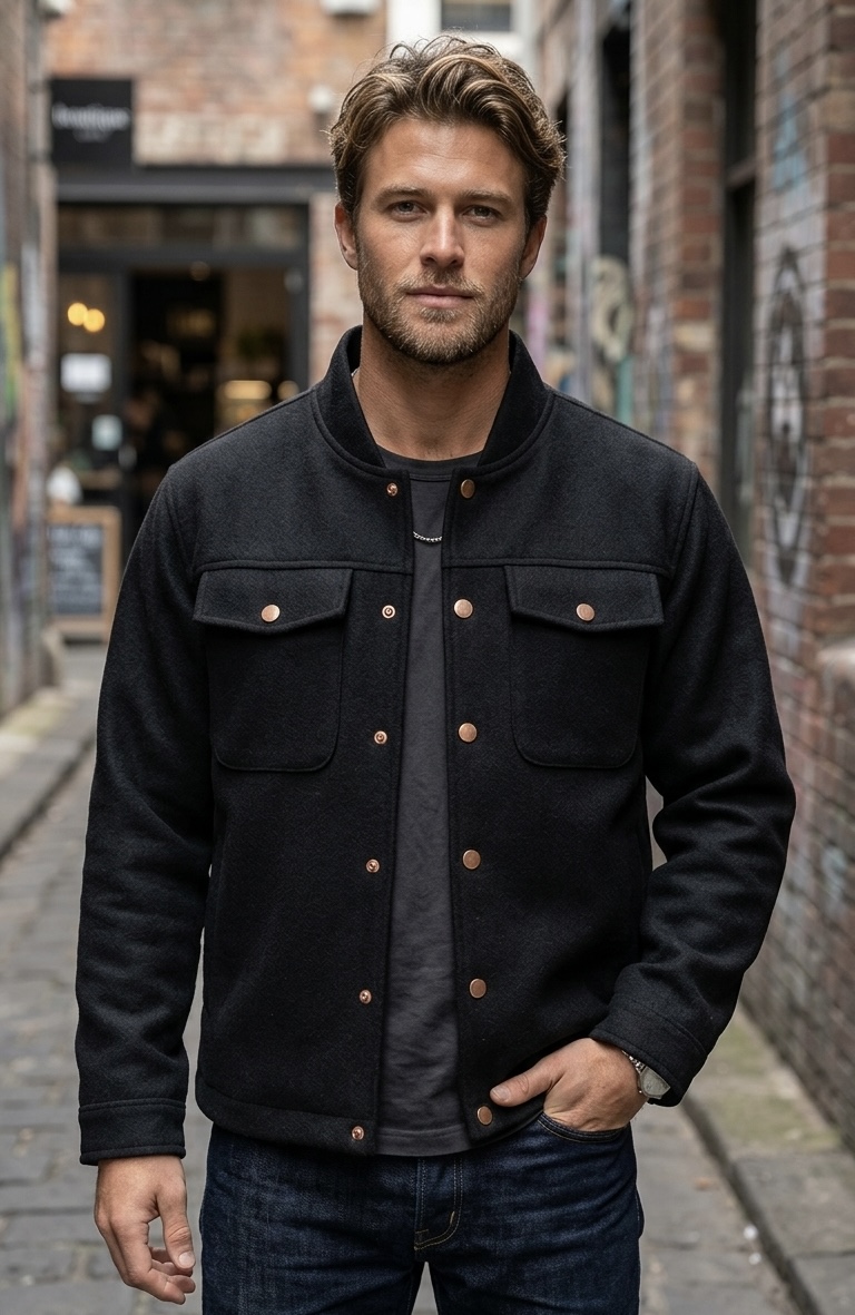 Men's Black Wool Jacket