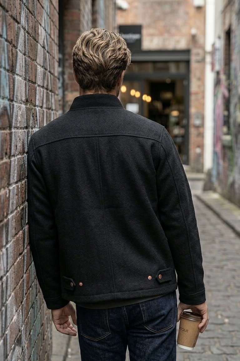 Men's Black Wool Jacket