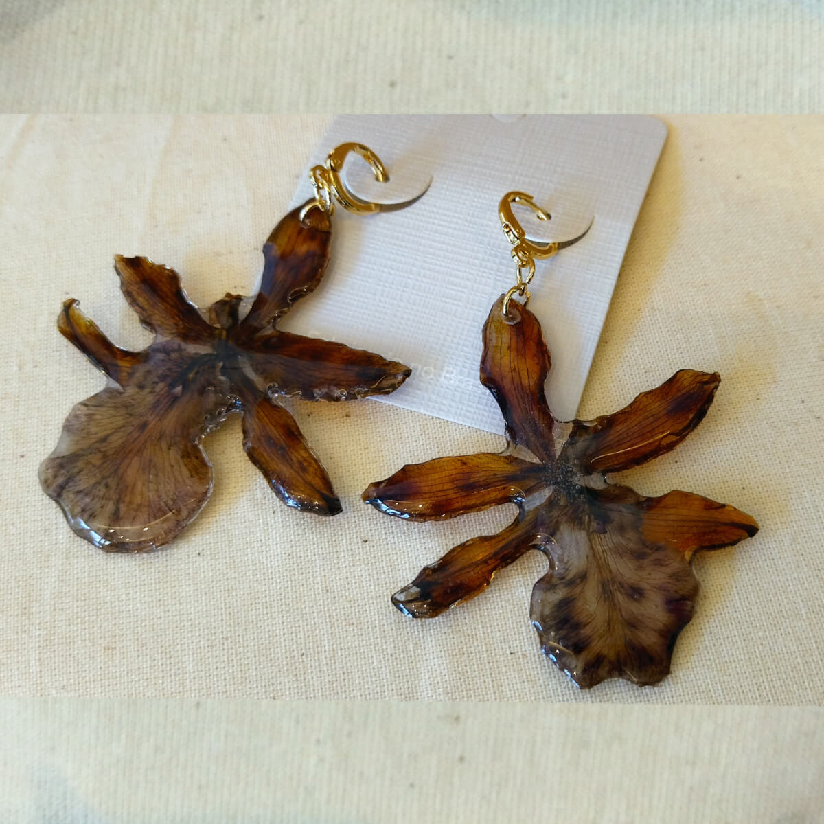 Brinco Orquídea Marrom