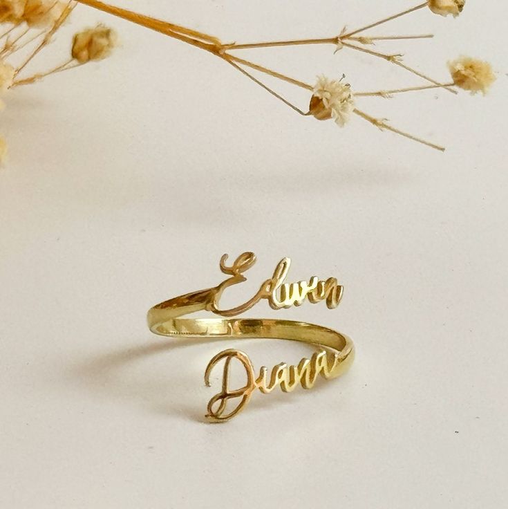 Personalized Double Name Ring