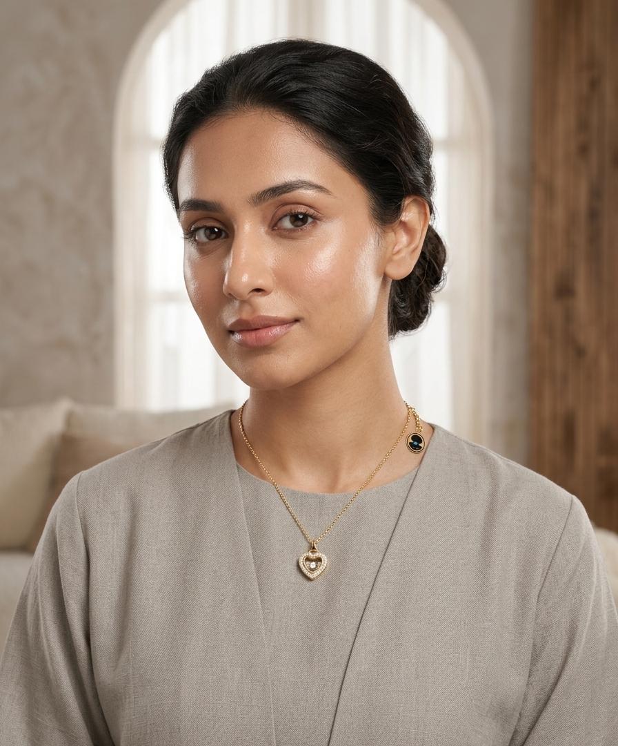 Gold Plated Heart Pendant Necklace