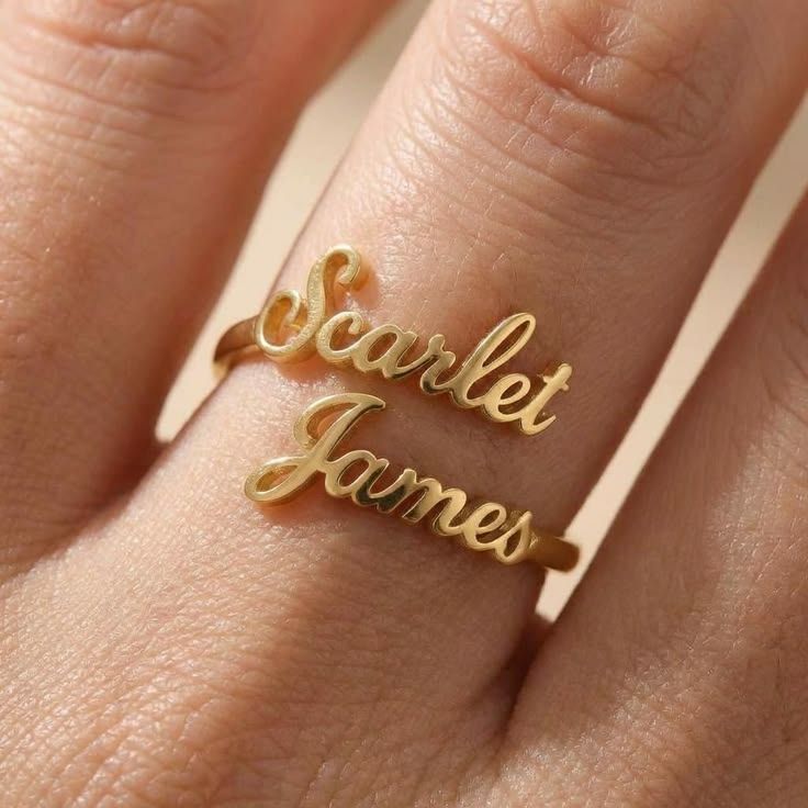 Personalized Double Name Ring