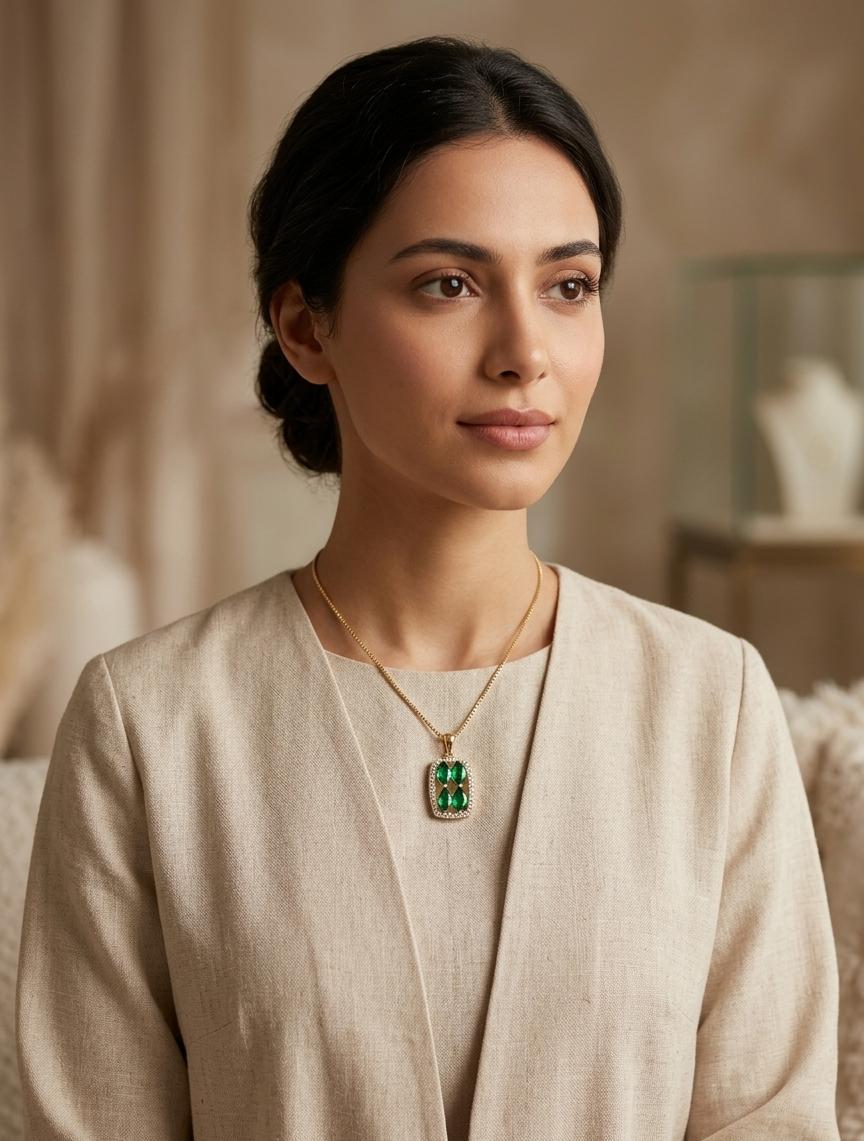 Ruby statement gold plated necklace