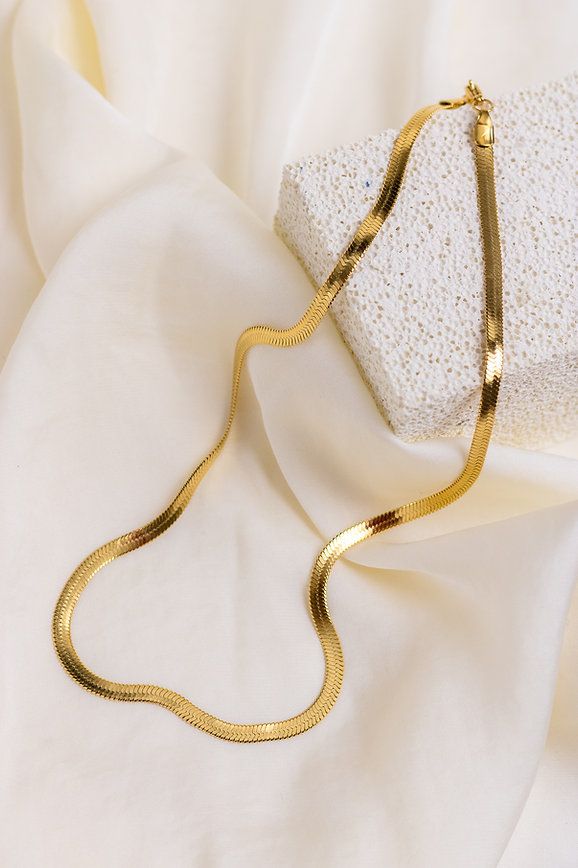 Gold plated snake chain necklace