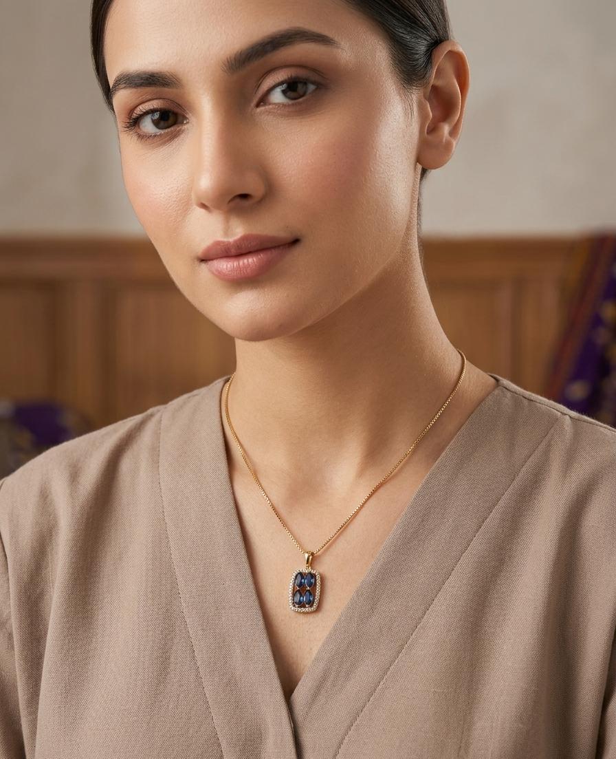 Ruby statement gold plated necklace