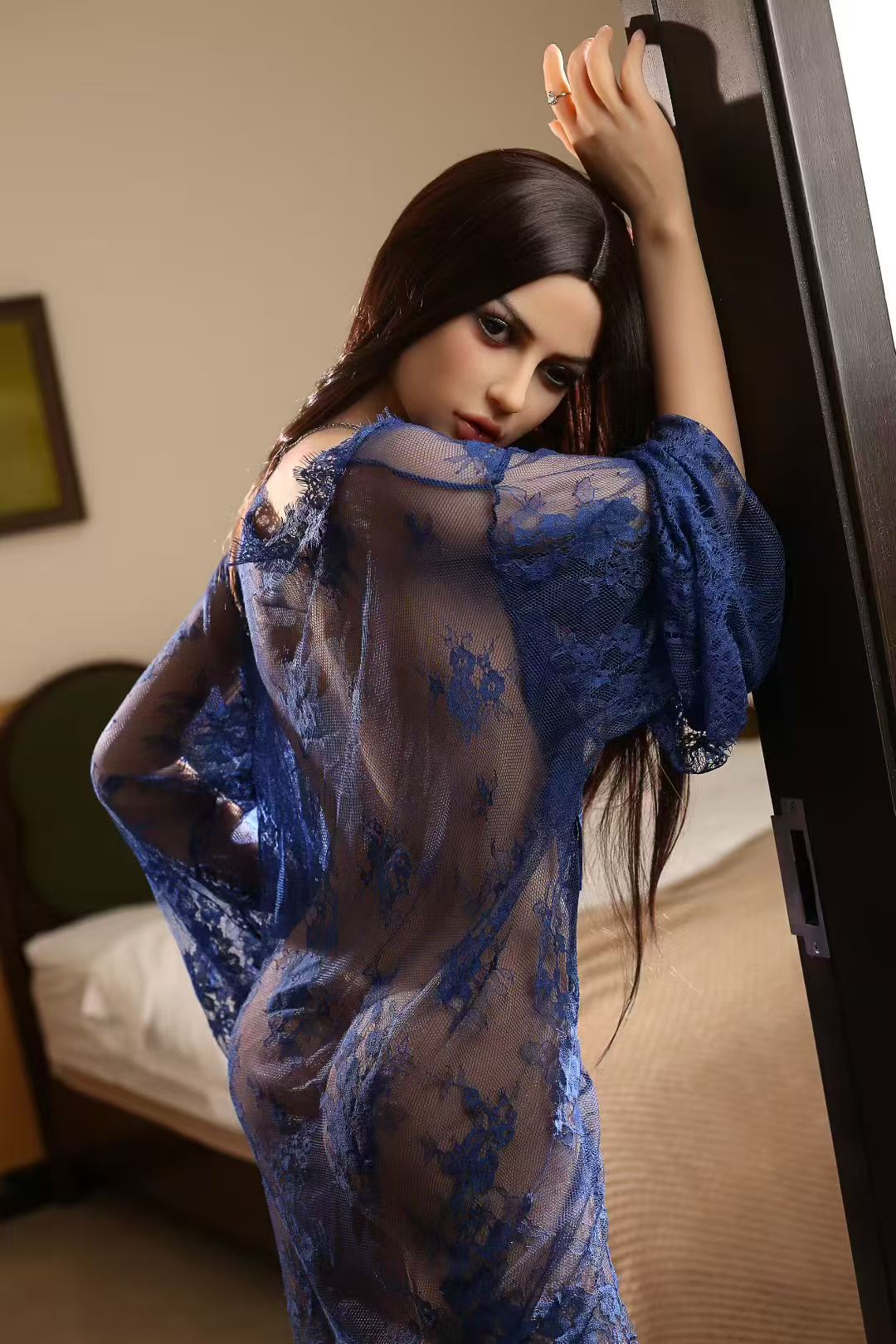 Blue Sheer Lace Robe