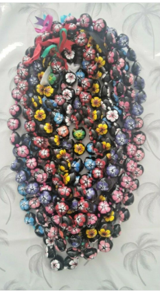 200 pcs Best Quality Hawaii Hibiscus Flowers Kukui Nut Necklace Lei Wholesale 